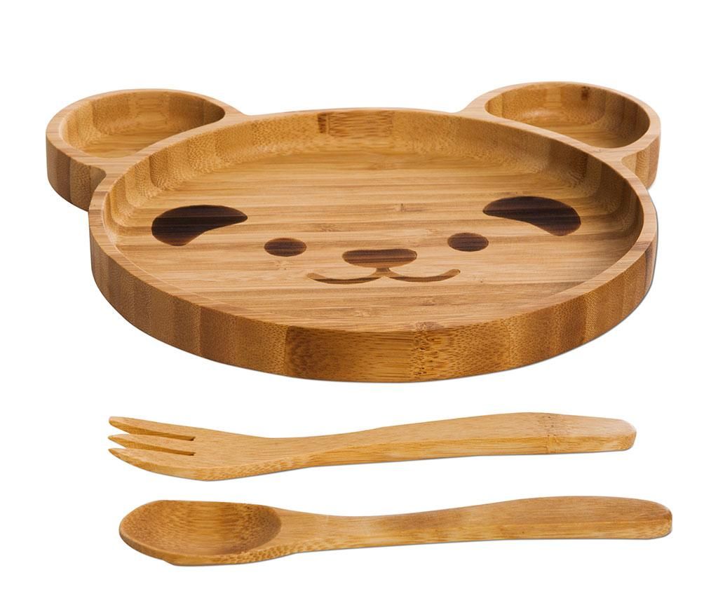 Set de masa 3 piese pentru copii Teddy – bambum, Maro bambum